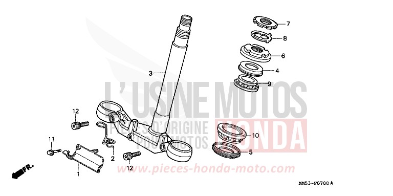 LENKSCHAFT von CB1300 Super Bold'or ABS KARAKORUM GRAY METALLIC-U (NH197E) von 1987